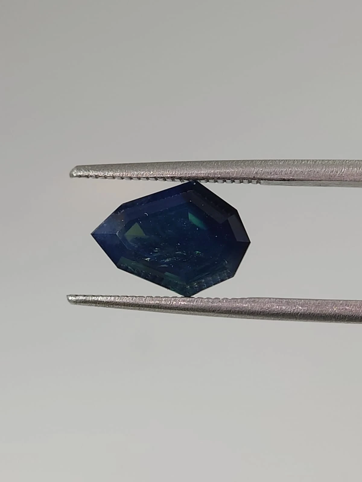3.27ct Natural Opalescent Blue Sapphire Shield Cut from Nigeria — view 4